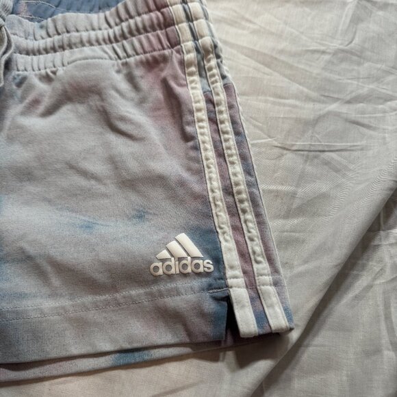 adidas Blue and Purple Tie-Dye Shorts, Size Small - Picture 2 of 5